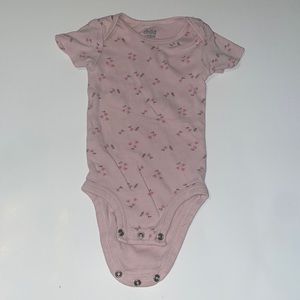 Carter’s pink floral onesie, size 6-9 months.